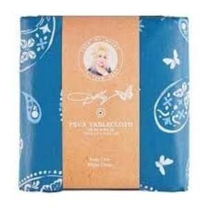 Dolly Parton PEVA Tablecloth 60 x 84 in Blue Paisley Butterfly